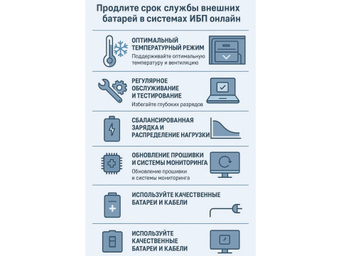 Как продлить срок службы аккумулятора в онлайн-ИБП с внешними АКБ